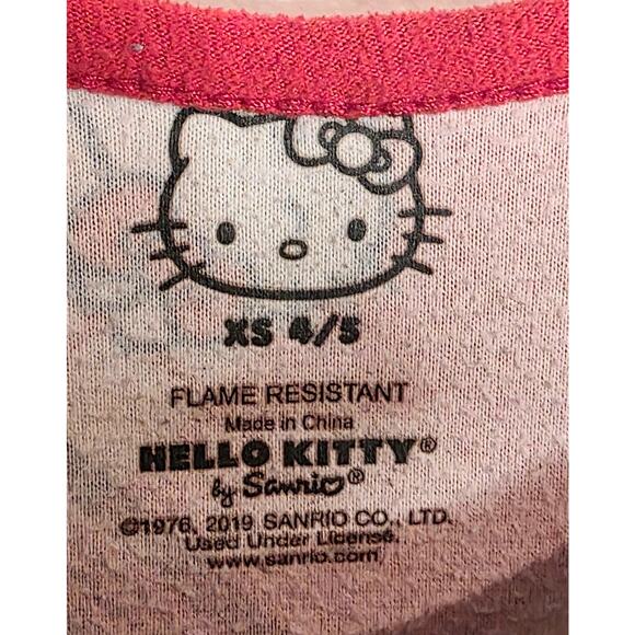 Hello Kitty Girls Nightgown Red White Black Size XS (4-5) Ruffle - Picture 2 of 6